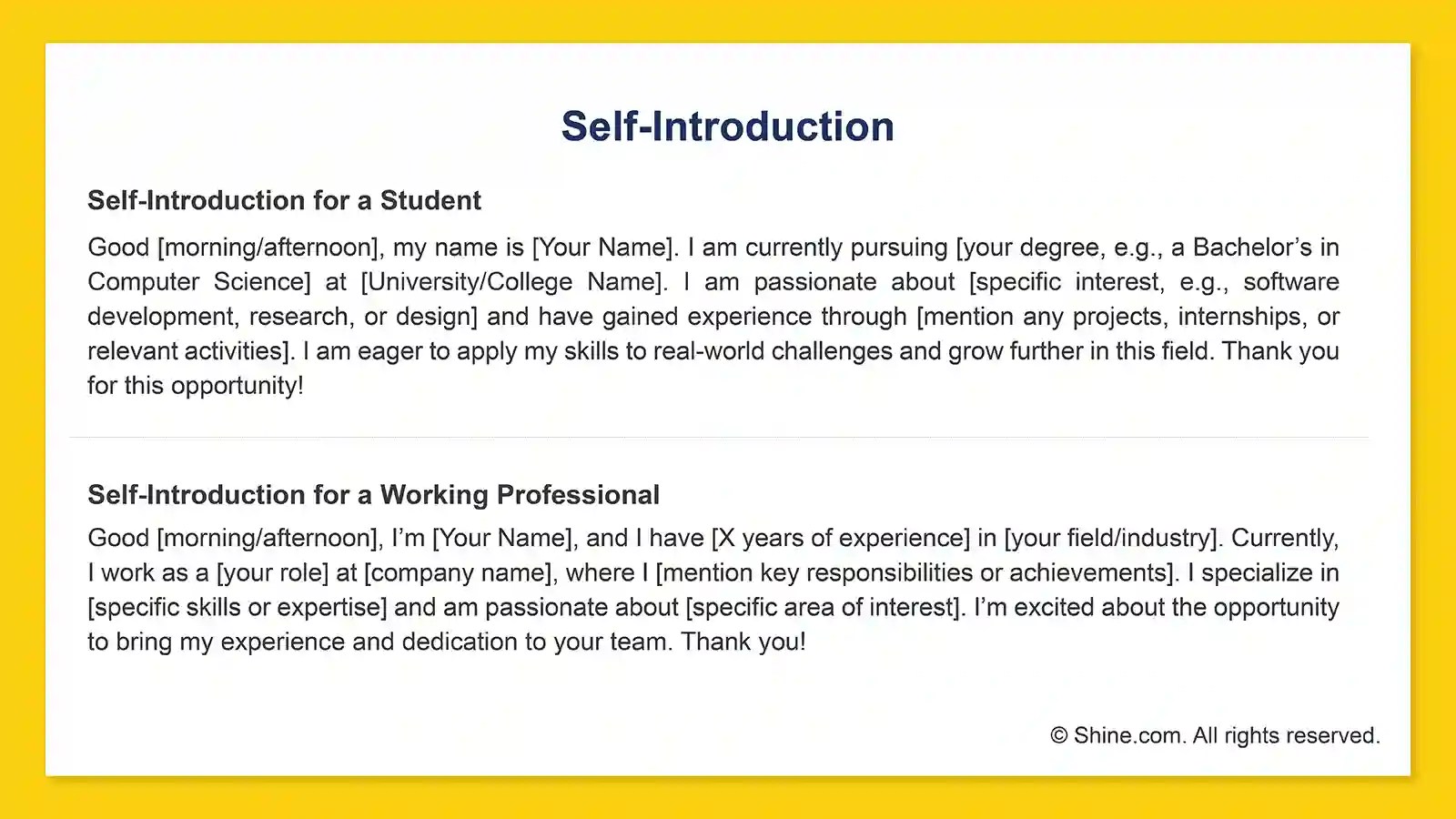Self Introduction Ideas _ Self Introduction Examples LEMSS